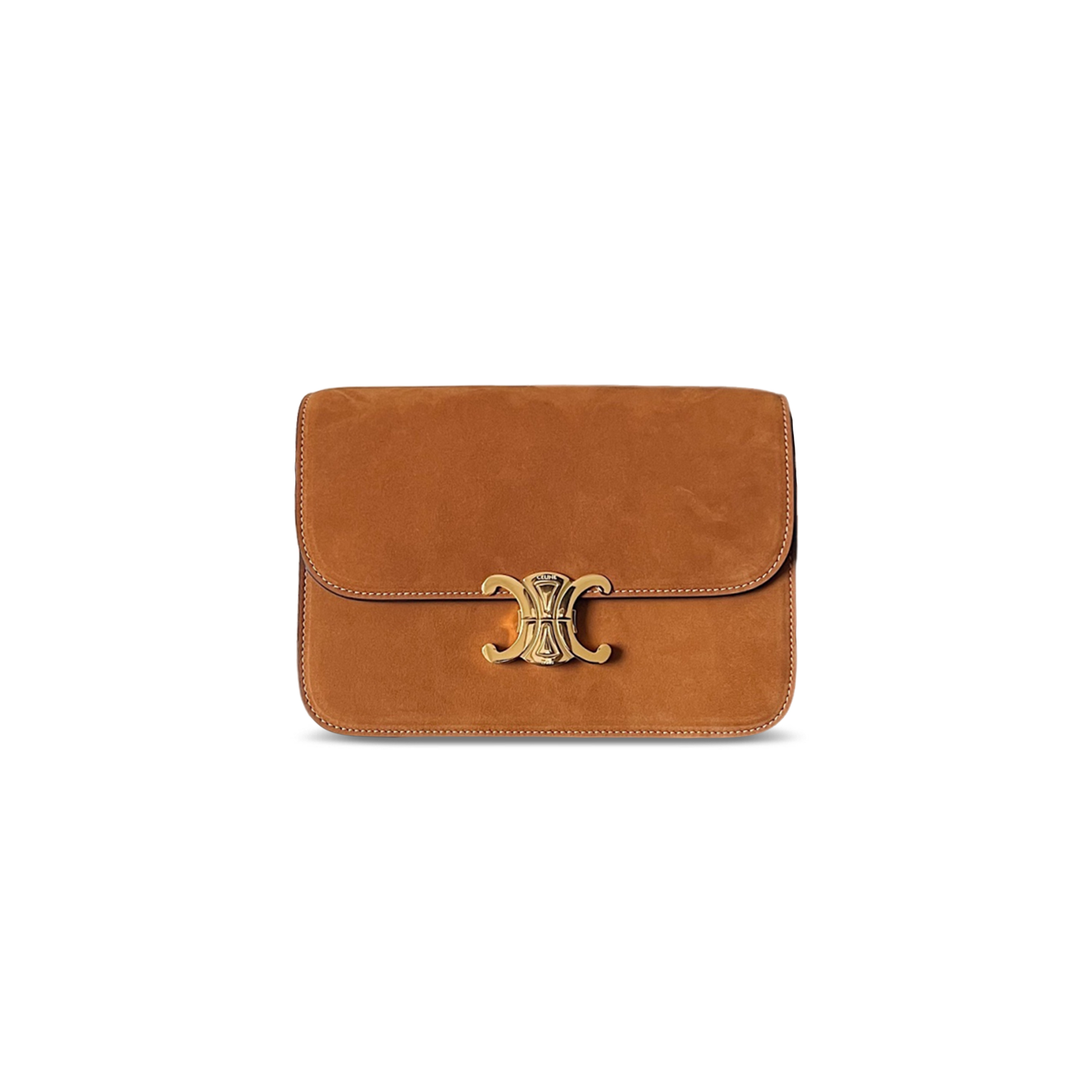CELINE MEDIUM TEEN TRIOMPHE BAG IN NUBUCK CALFSKIN 187363 (22.5*16.5*7.5cm)